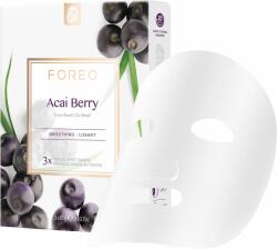 Foreo Kisimító vászonmaszk érett bőrre Acai Berry (Smoothing Sheet Mask) 3 x 20 g