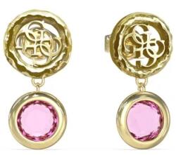 Guess Csillogó aranyozott fülbevaló rózsaszín kristályokkal Petra JUBE05098JWYGFCT/U