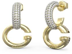 Guess Aranyozott kerek fülbevaló kristályokkal Oh My G JUBE04521JWYGT/U