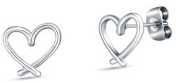 Vuch Minimalista acél fülbevaló Szívek Emery Silver