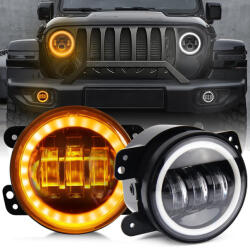 AUTOLIFE E jellel ellátott LED-es nappali menetfény és ködlámpa szett - 90 mm, 12V, index funkcióval (63059)