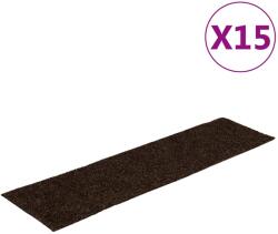 vidaXL 15 db barna négyszögletes öntapadó lépcsőszőnyeg 76x20cm 3.3 kg (326930)