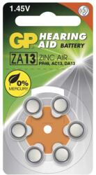 GP Batteries Hallókészülék gombelem, ZA13, 1, 45V, 6db/bliszter, B3513 (B3513)