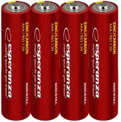 Esperanza Baterie AAA zinc-carbon (R3) 4 buc. in punga de folie (EZB206)