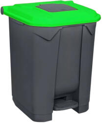 PLANET Pedálos szelektív hulladékgyűjtő szemetes nyomófedeles nyílással Antracit-Zöld 50L (UP226Z)