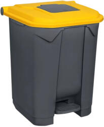 PLANET Pedálos szelektív hulladékgyűjtő szemetes nyomófedeles nyílással Antracit-Sárga 50L (UP226S)