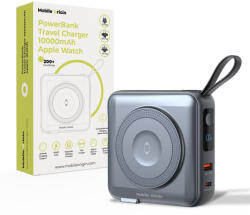 Mobile Origin Powerbank & Travel Charger Lightning/USB-C Cable MagSafe/AW/iPhone Compatible, Grey (PBT-03L-GRY)