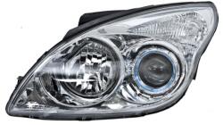 ACI HYUNDAI i30 07- Bal első fényszóró, H7+H1 (elektromos vezérlés + motor, koreai változat), króm