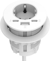 Fellowes Priza modulara, Filex Power-Spot eGST, USB-A+C, extensie USB C, alb, Fellowes 681103