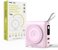 Mobile Origin Powerbank & Travel Charger Lightning/USB-C Cable MagSafe/AW/iPhone Compatible, Pink (PBT-03L-PNK)