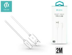 DEVIA Smart Series USB/Type-C adat- és töltőkábel 2 m - fehér - coolmobile
