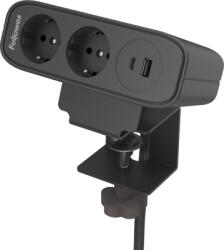 Fellowes Priza modulara eGST, Filex Power Desk Up, eGST EP65, USB-A+C, 2x 230V, negru, Fellowes 682020