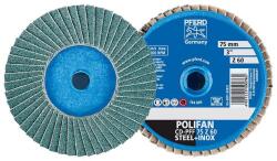 Pferd Disc lamelar slefuire otel/inox Pferd POLIFAN STEEL+INOX, zirconiu, 75mm, G60 (42719706)