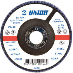 Unior Disc lamelar slefuire otel Unior 1216, 115x22.23mm, G40 (UN610539) - constructii-mag