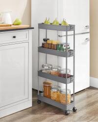 Songmics Keskeny, gurulós konyhai polc, 4 polcos (KSC008G01)