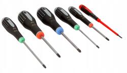 Bahco Ergo csavarhúzó készlet, 6 részes, egyenes csavarok, Phillips, Pozidriv, Torx (1015299)