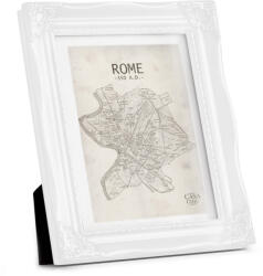 Casa Chic Regent, рамка за картина, правоъгълна, 17 × 12 cm снимки, паспарту, стъкло, рококо (ROCOCO-5x7-WHT) (ROCOCO-5x7-WHT)