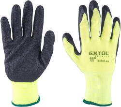 Extol mănuși tricotate din nailon, fără sudură, mărimea 11 palmă și vârf de deget înmuiate în latex, manșetă cauciucată