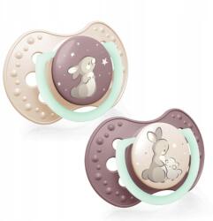 LOVI Lovi, Night&Day Girl, suzeta dinamica din silicon, 0-6 luni, 2 buc