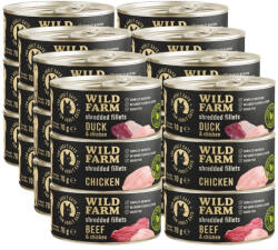  Wild Farm WILD FARM Fillets Mix of flavours 24x70g - gabonamentes nedves macskaeledel, filé húslevesben