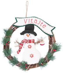 MagicHome karácsonyi dekoráció, hóember koszorú, 37 cm (TC8091034)
