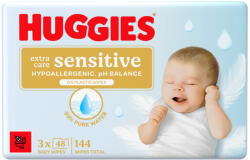 Huggies Extra Care Sensitive törlőkendő, 3x48 db