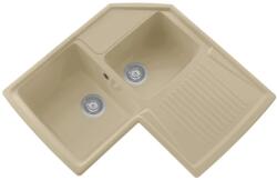 Elleci Plados HRA8320 gránit sarok mosogató - metát fekete (HRA-8320/44)