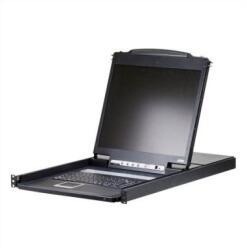 ATEN CL1308N rack konzol 48, 3 cm (19") 1280 x 1024 pixelek Fém, Műanyag Fekete 1U (8-Port 19" LCD KVM Switch) (8-Port 19" LCD KVM Switch)