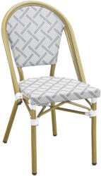 House Nordic Lauria étkezőszék, alumínium/textilén, fehér, szürke, bambuszhatású váz (7001186) - geminiduo