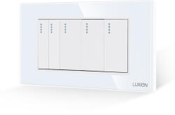 Luxion Intrerupator Mecanic 5 Posturi LUXION cu Rama din Sticla, Standard Italian, 4M