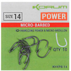 Korum XPERT POWER MICRO BARBED HOOKS - SIZE 10 (KHXPB/10)