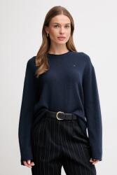 Tommy Hilfiger gyapjú pulóver könnyű, sötétkék, WW0WW46438 - sötétkék M