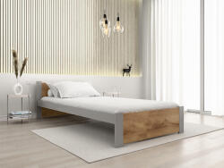  Ágy IKAROS 90 x 200 cm, tölgy artisan/szürke Ágyrács: Léces ágyrács, Matrac: Deluxe 10 cm matrac