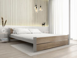  Ágy IKAROS DOUBLE 160 x 200 cm, sonoma tölgy/szürke Ágyrács: Léces ágyrács, Matrac: Deluxe 10 cm matrac