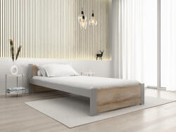  Ágy IKAROS 90 x 200 cm, sonoma tölgy/szürke Ágyrács: Lamellás ágyrács, Matrac: Sommera 18 cm matrac