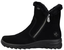 RIEKER Ghete dama, Rieker, L7162-00-Negru, casual, piele intoarsa, impermeabil, imblanite, cu talpa joasa, negru (Marime: 37)