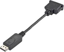 DisplayPort / DVI adapter, aranyozott [1x DisplayPort dugó - 1x DVI alj 24+1 pólusú] fekete, CE