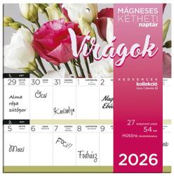 LIZZY Falinaptár 2026 kéthetes tervező mágneses Virágok (21693)