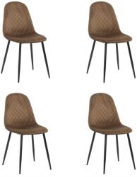 Chairs ON Set 4 scaune de bucătărie din catifea BUC 237X Maro
