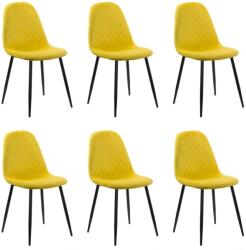 Chairs ON Set 6 scaune de bucătărie din catifea BUC 237X Galben