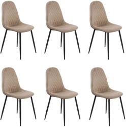 Chairs ON Set 6 scaune de bucătărie din catifea BUC 237X Bej