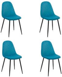 Chairs ON Set 4 scaune de bucătărie din catifea BUC 237X Turcoaz