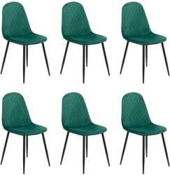 Chairs ON Set 6 scaune de bucătărie din catifea BUC 237X Verde