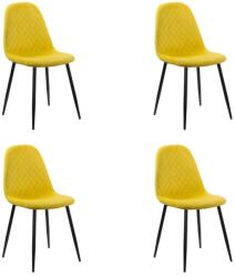 Chairs ON Set 4 scaune de bucătărie din catifea BUC 237X Galben