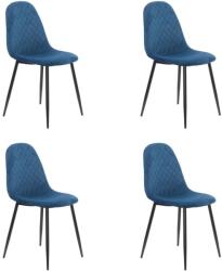Chairs ON Set 4 scaune de bucătărie din catifea BUC 237X Bleumarin