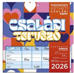 LIZZY Falinaptár 2026 kéthetes mágneses Családi tervező (21687)