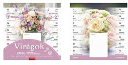 TopTimer Falinaptár 2026 TOPTIMER T090 220x220mm Virágok, mágneses kétheti (T9000-03A)