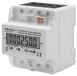 Qoltec Sínre szerelhető, 3 fázisú, digitális elektromos fogyasztásmérő. 50900 (50900) (50900)