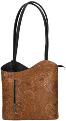 Rea Moda Olasz bőr 238 csaubarna arany virágos táska