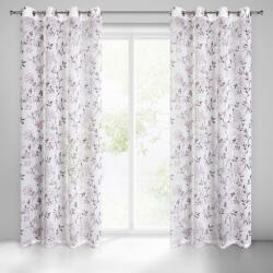Takoy Félig átlátszó függöny FIONA könnyű matt etaminból virágmintával 140 x 250 cm